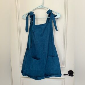 Turquoise Ribbed Overalls